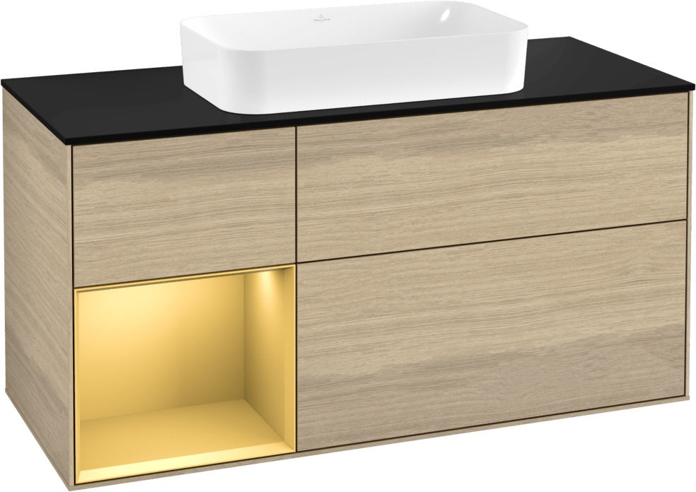 Villeroy & Boch Finion Waschtischunterschrank 1200 mm Glossy White Lacquer mit LED-Beleuchtung