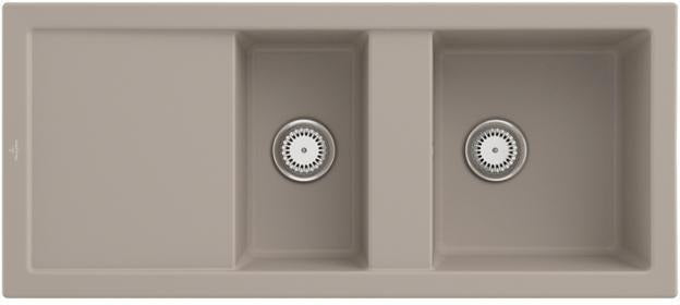 Villeroy & Boch Spüle SUBWAY 80 snow white 1160x510mm CeramicPlus Doppelbecken reversibel