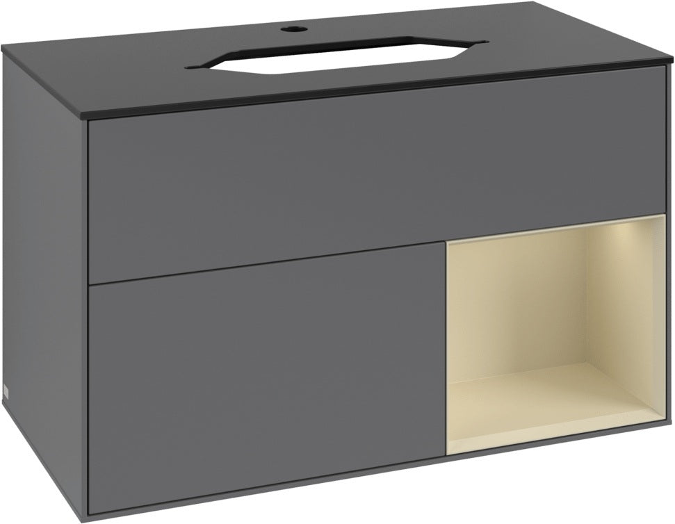 Villeroy & Boch Waschtischunterschrank Finion F252G 1000 mm Glossy White Lacquer mit LED-Beleuchtung