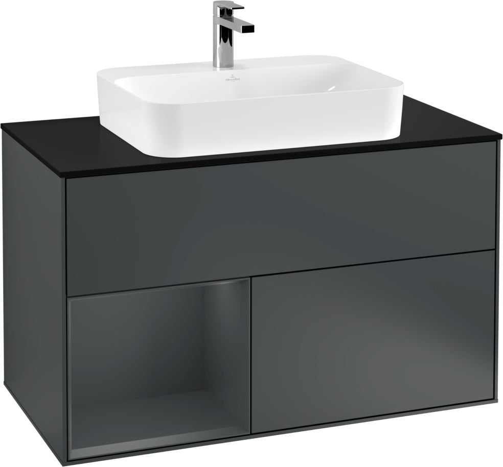 Villeroy & Boch Finion Waschtischunterschrank 1000 mm Glossy White Lacquer mit LED-Beleuchtung