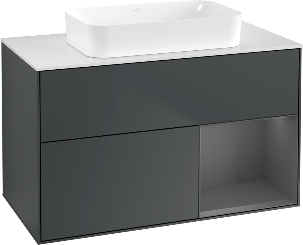 Villeroy & Boch Waschtischunterschrank Finion G661GF 1000 mm Midnight Blue Matt Lacquer mit Beleuchtung