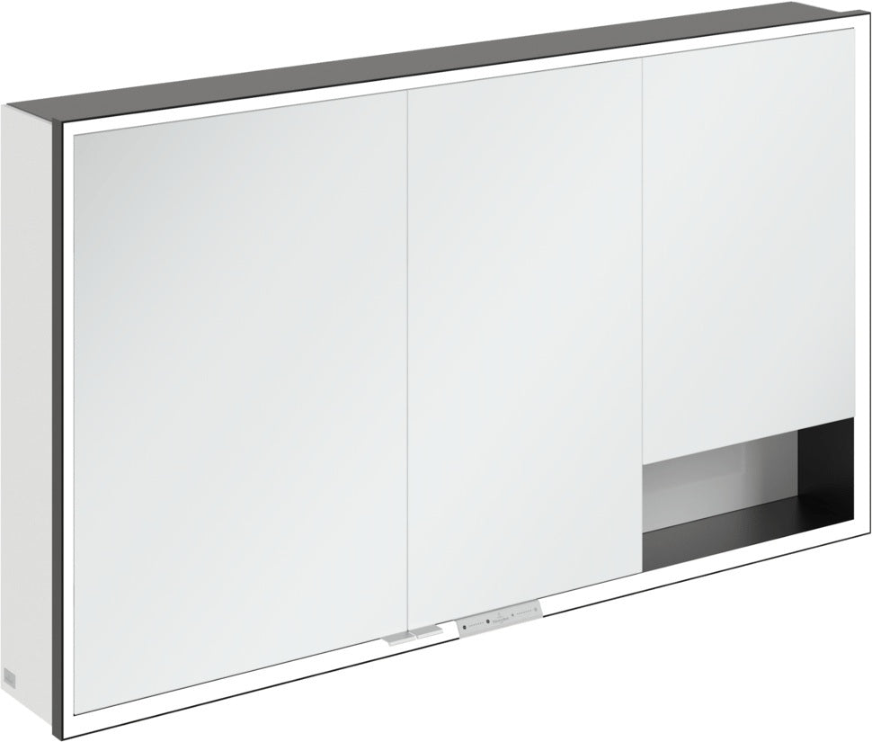 Villeroy & Boch Spiegelschrank My View+ B48110 1000 mm Graphite mit LED-Beleuchtung und SoftClosing
