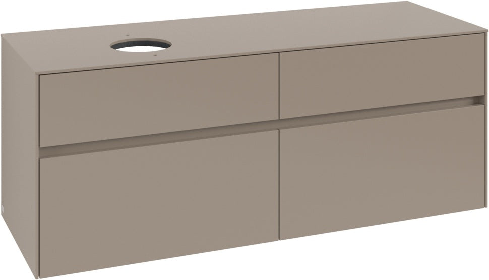 Villeroy & Boch Waschbeckenunterschrank Collaro C046 B0 1400 mm Taupe mit Beleuchtung