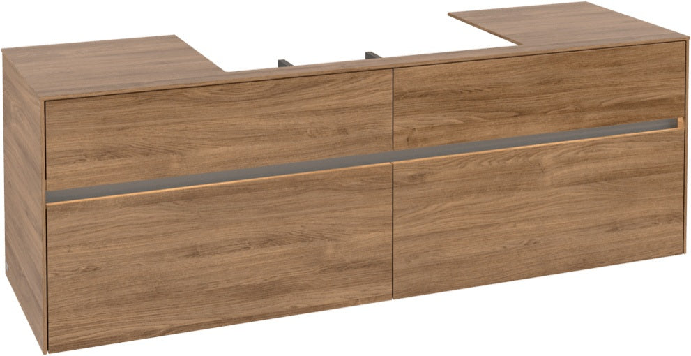 Villeroy & Boch Waschtischunterschrank Collaro C028 B0 1600 mm Kansas Oak mit LED-Beleuchtung