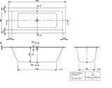 Villeroy & Boch Badewanne Legato 1800x800mm Airpool Entry Stone White