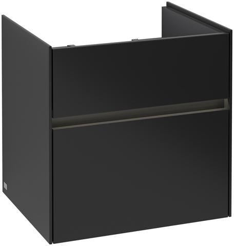 Villeroy & Boch Collaro Waschtischunterschrank mit LED-Beleuchtung, 554 mm, Black Matt Lacquer