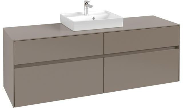 Villeroy & Boch Collaro Waschtischunterschrank 1600 mm Truffle Grey mit 4 Auszügen und Push-Open