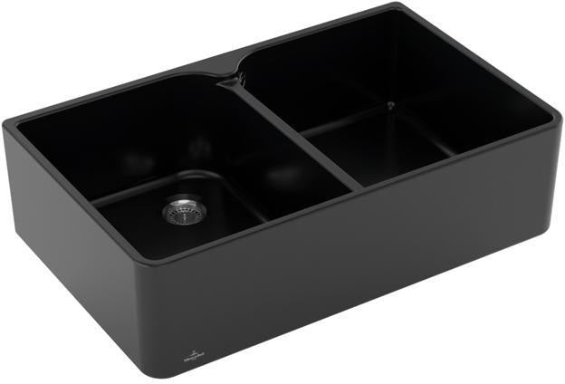 Villeroy & Boch Spülstein Doppelbecken 80 X Keramik Ebony CeramicPlus