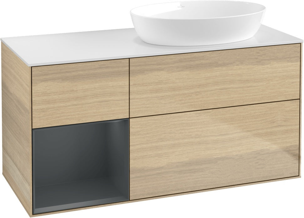 Villeroy & Boch Finion Waschtischunterschrank 1200 mm Glossy White Lacquer mit Beleuchtung