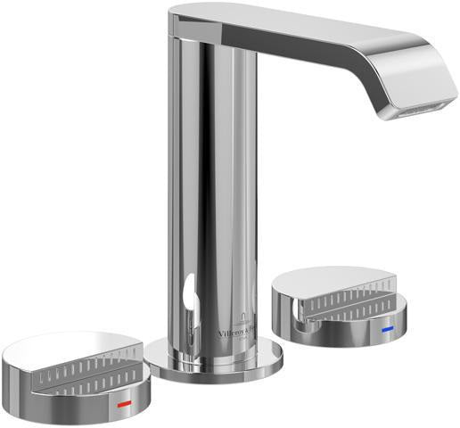 Villeroy & Boch Dawn Dreiloch-Waschtischarmatur – Rund, Chrom, 60 x 155 x 150 mm