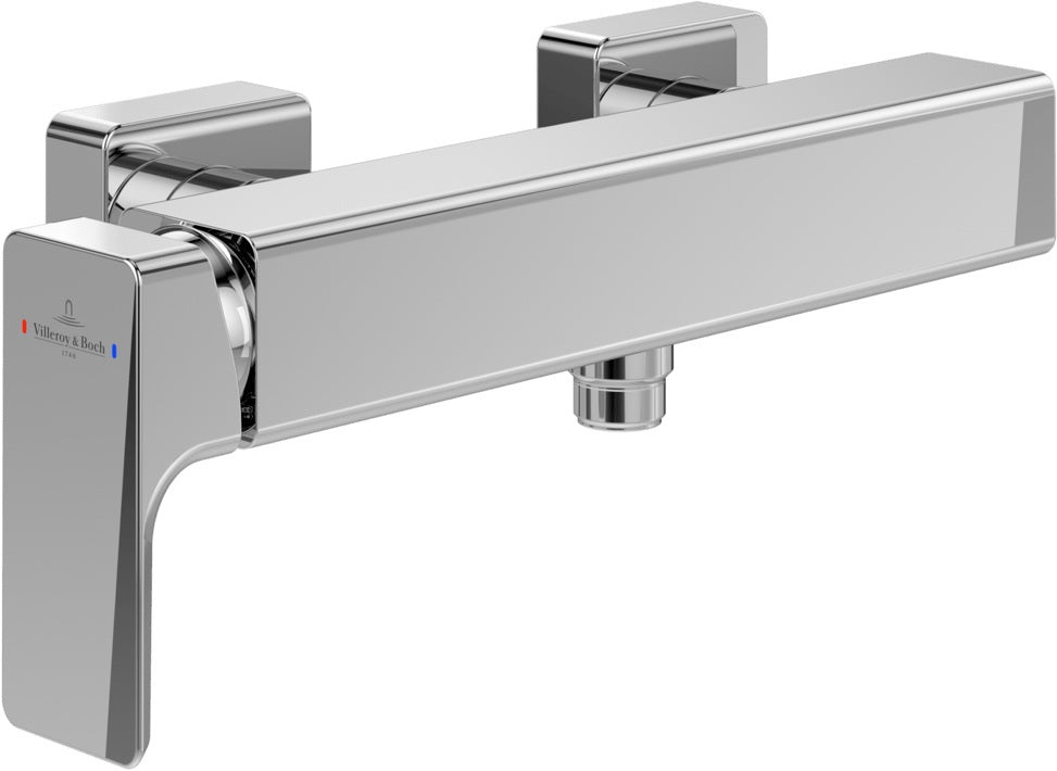 Villeroy & Boch Subway 3.0 Einhebel-Duscharmatur TVS11200100 – Eckig, Chrom, Wandmontage