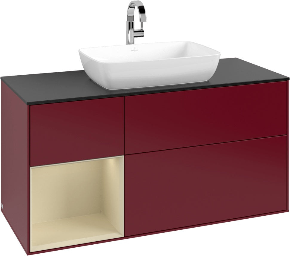 Villeroy & Boch Finion Waschtischunterschrank 1200 mm Glossy White Lacquer mit Beleuchtung