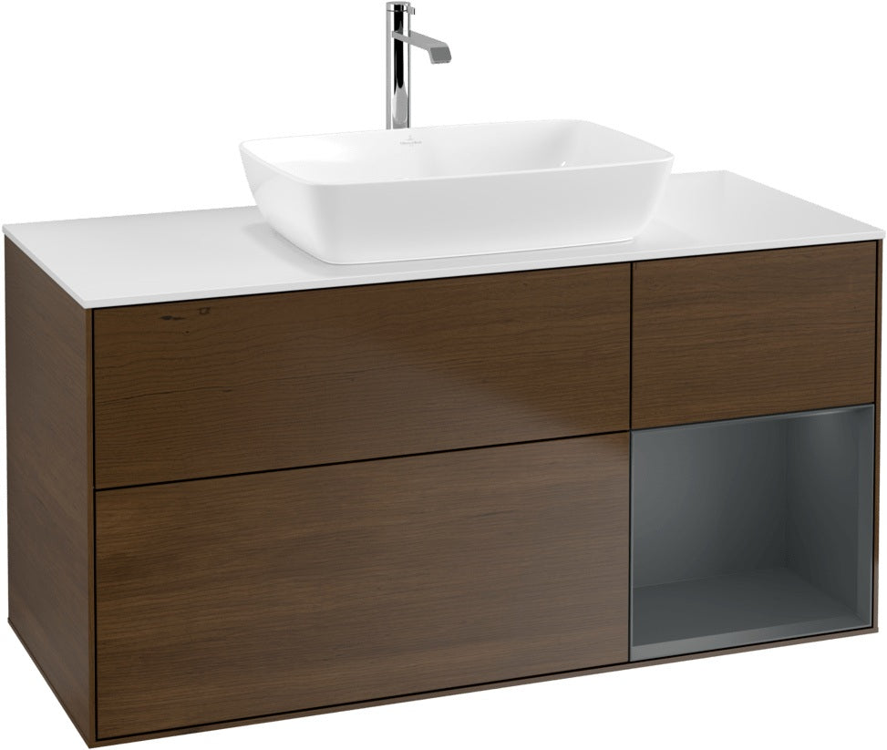 Villeroy & Boch Waschtischunterschrank Finion G831G 1200 mm Glossy White Lacquer mit Beleuchtung