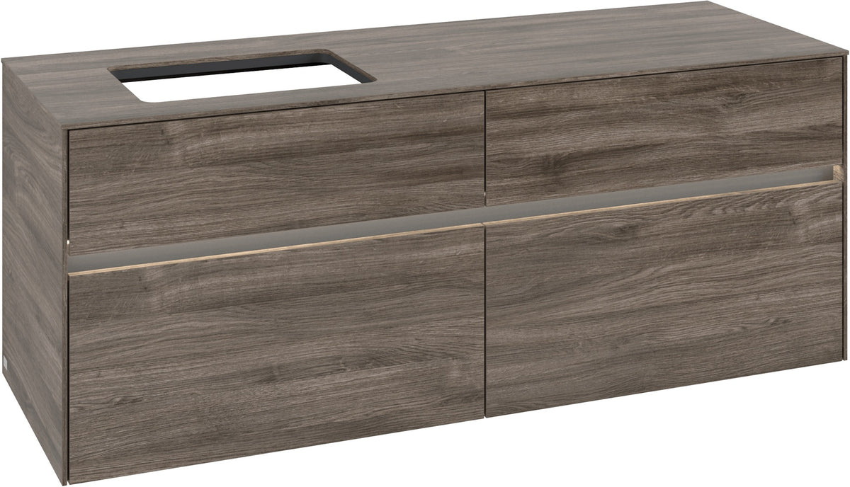 Villeroy & Boch Waschtischunterschrank Collaro C117 B0 1400 mm Stone Oak mit Beleuchtung und 4 Auszügen