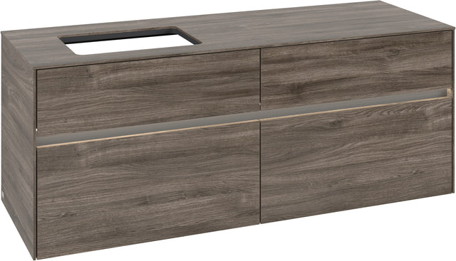 Villeroy & Boch Waschtischunterschrank Collaro C117 B0 1400 mm Stone Oak mit Beleuchtung und 4 Auszügen