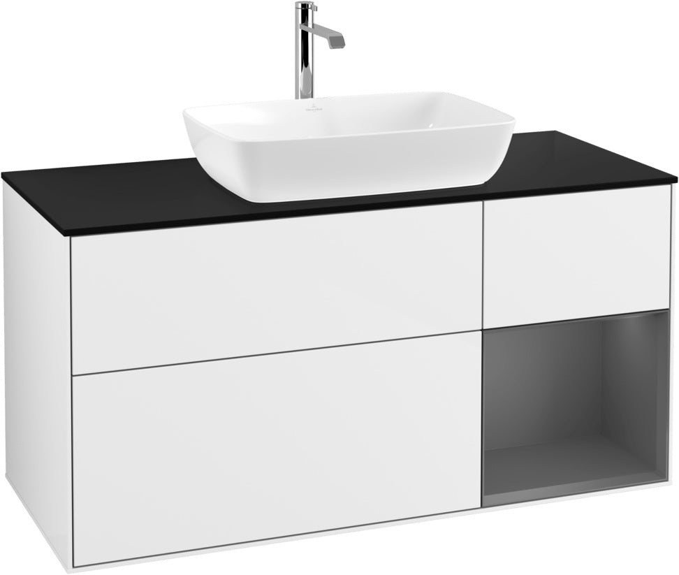 Villeroy & Boch Finion Waschbeckenunterschrank 1200 mm Glossy White Lacquer mit Beleuchtung