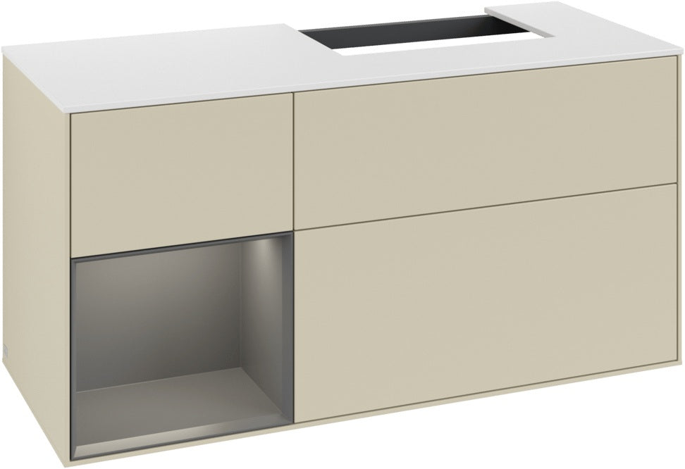 Villeroy & Boch Waschtischunterschrank Finion G141G 1200 mm Glossy White mit LED-Beleuchtung