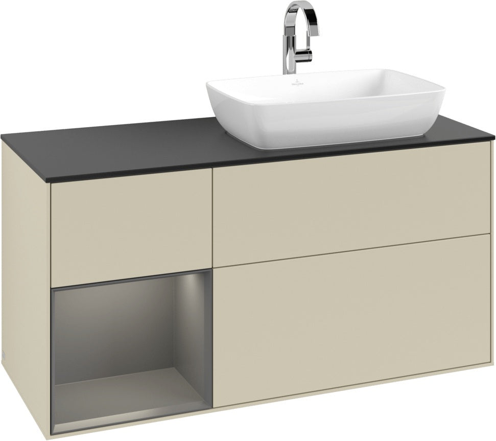 Villeroy & Boch Finion Waschtischunterschrank 1200 mm Glossy White Lacquer mit Beleuchtung