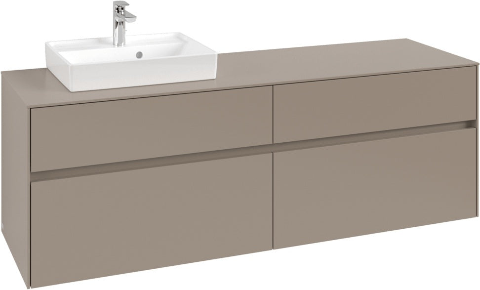 Villeroy & Boch Waschtischunterschrank Collaro C078 B0 1600 mm Taupe mit Beleuchtung und SoftClosing