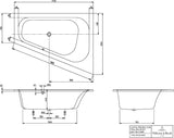 Villeroy & Boch Whirlpoolsystem LOOP & FRIENDS Combi Entry mit Multiplex Trio – weiße Badewanne 1750 mm