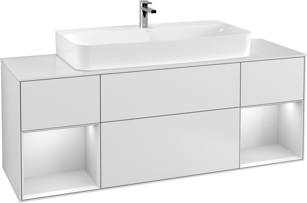 Villeroy & Boch Finion Waschtischunterschrank 1600 mm Glossy White Lacquer mit Beleuchtung