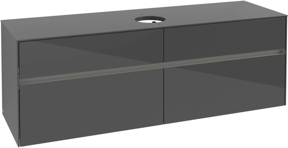 Villeroy & Boch Waschtischunterschrank Collaro C049 B0 1600 mm Glossy Grey mit Beleuchtung
