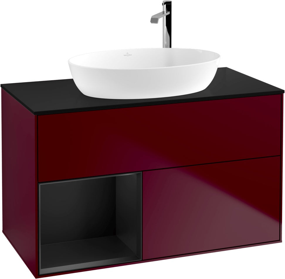 Villeroy & Boch Finion Waschbeckenunterschrank G892G 1000 mm Glossy White Lacquer mit Beleuchtung
