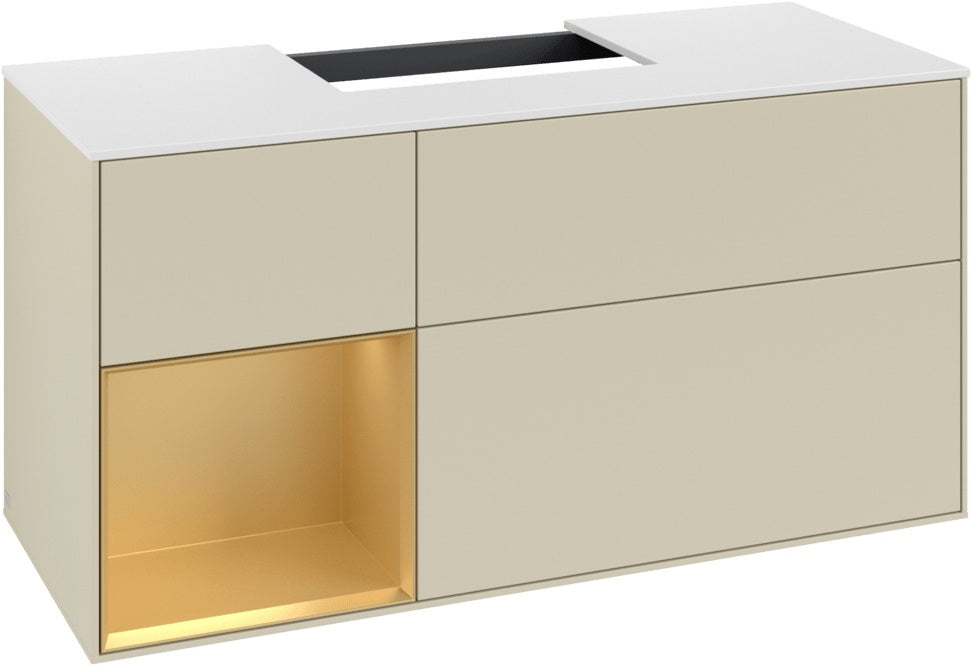 Villeroy & Boch Finion Waschtischunterschrank G161G 1200 mm Glossy White Lacquer mit LED-Beleuchtung