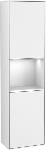 Villeroy & Boch Hochschrank Finion F460GF – 418 mm, Glossy White Lacquer, mit Beleuchtung & SoftClosing