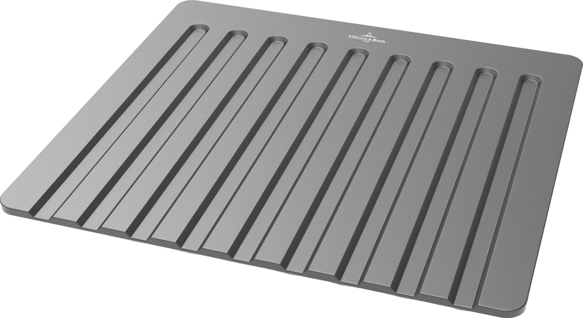 Villeroy & Boch Abtropfmatte aus Silikon für Küchenspülen, 420 x 420 mm, eckig, Edelstahl