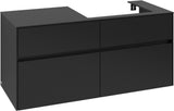 Villeroy & Boch Waschtischunterschrank Collaro C083 B0 1200 mm Volcano Black mit Beleuchtung