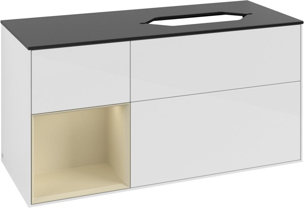 Villeroy & Boch Finion Waschtischunterschrank 120 cm Glossy White Lacquer mit Beleuchtung