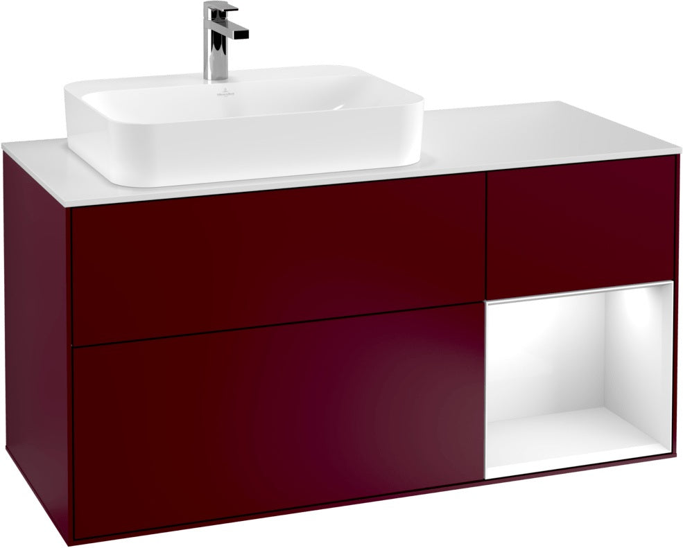 Villeroy & Boch Waschtischunterschrank Finion F401G 1200 mm Glossy White Lacquer mit Beleuchtung