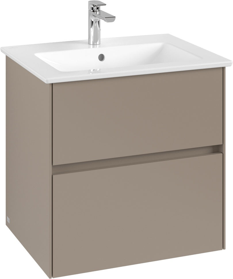 Villeroy & Boch Collaro Waschbeckenunterschrank C143 B0 White Oak 611 mm mit LED-Beleuchtung