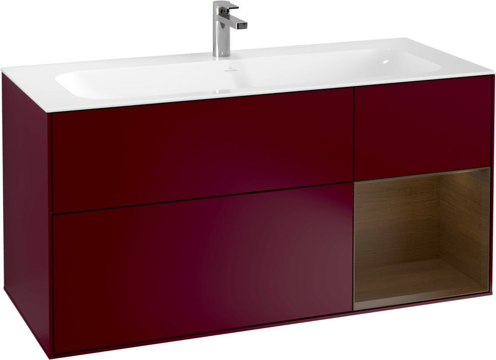 Villeroy & Boch Finion Waschbeckenunterschrank Glossy White Lacquer 1196 mm mit LED-Beleuchtung