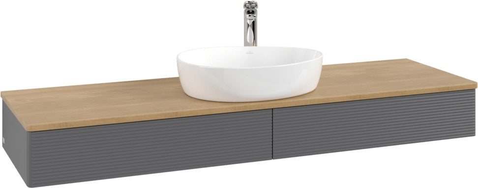 Villeroy & Boch Waschtischunterschrank Antao K14151 1600 mm Anthrazit Matt mit Hahnlochbohrung