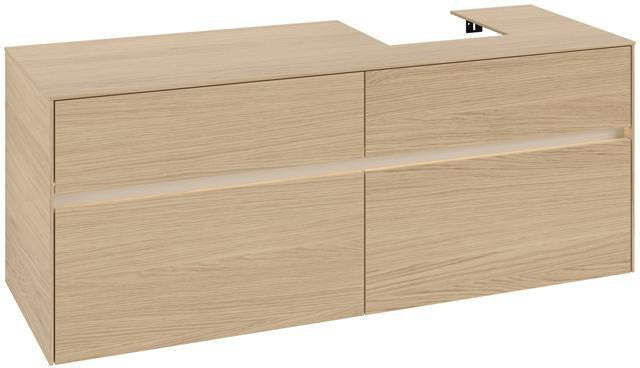 Villeroy & Boch Waschbeckenunterschrank Collaro C102B0 1400 mm Nordic Oak mit Beleuchtung