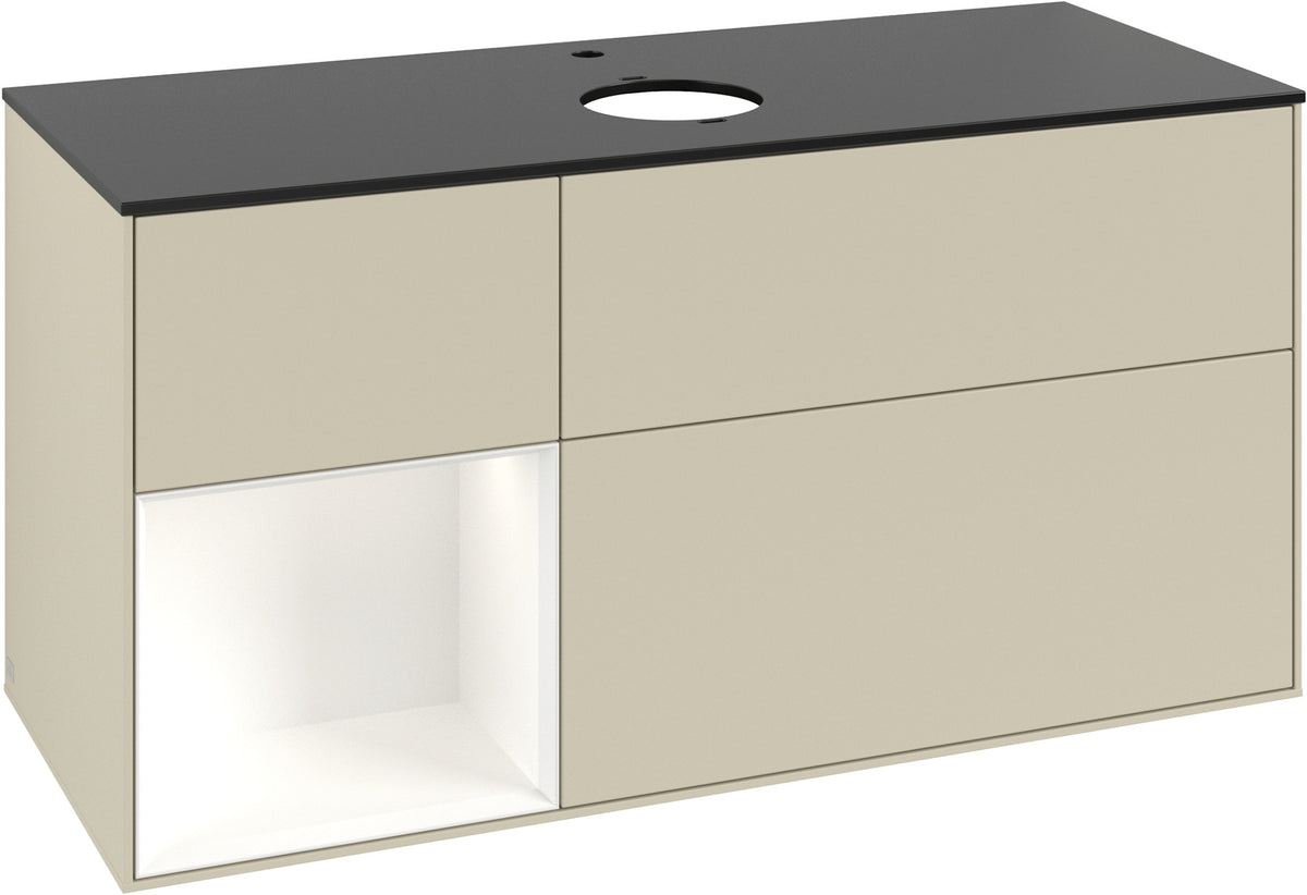 Villeroy & Boch Finion Waschtischunterschrank 1200 mm Glossy White Lacquer mit Beleuchtung
