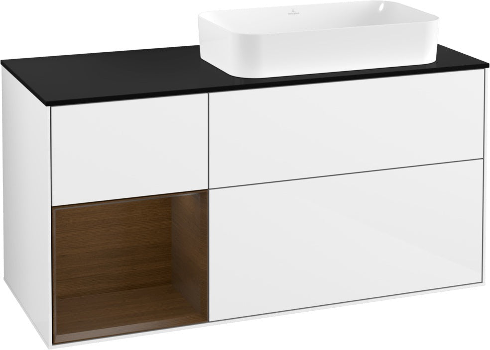 Villeroy & Boch Finion Waschtischunterschrank 120 cm Glossy White Lacquer mit Beleuchtung