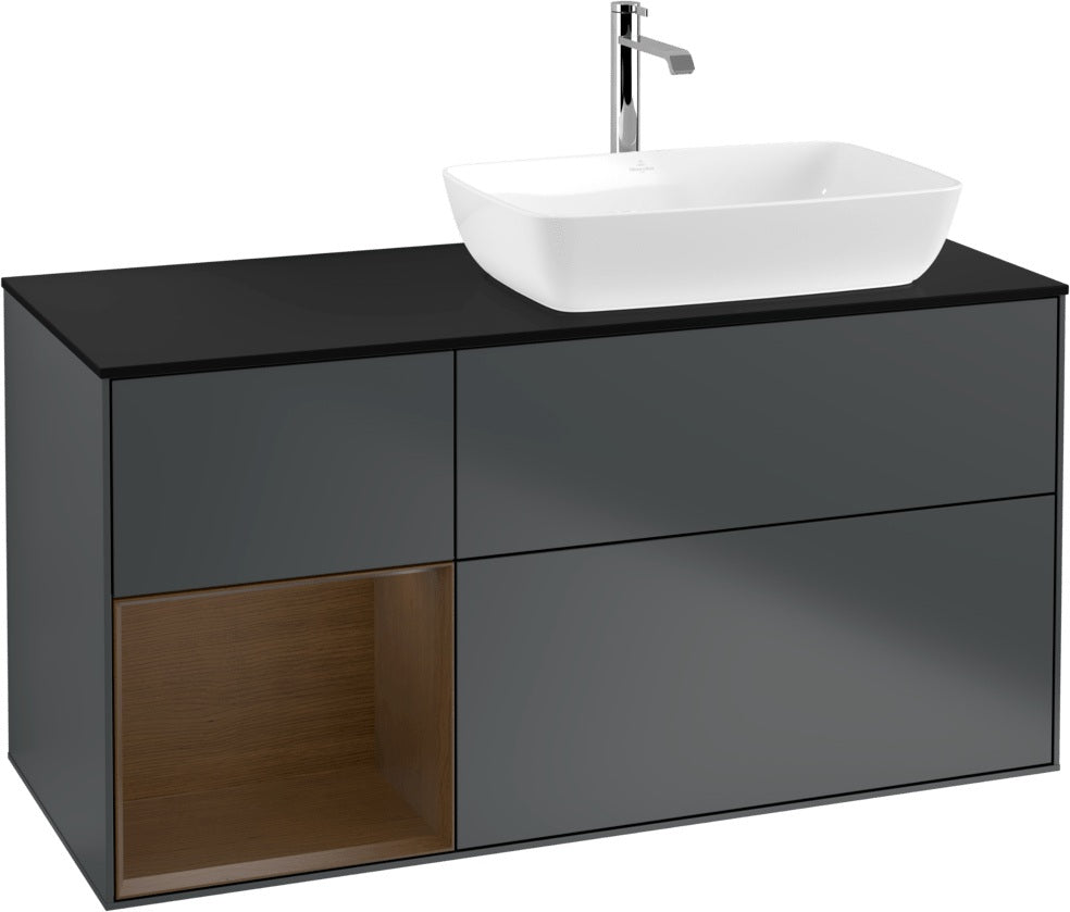 Villeroy & Boch Finion Waschtischunterschrank 1200 mm Glossy White Lacquer mit Beleuchtung