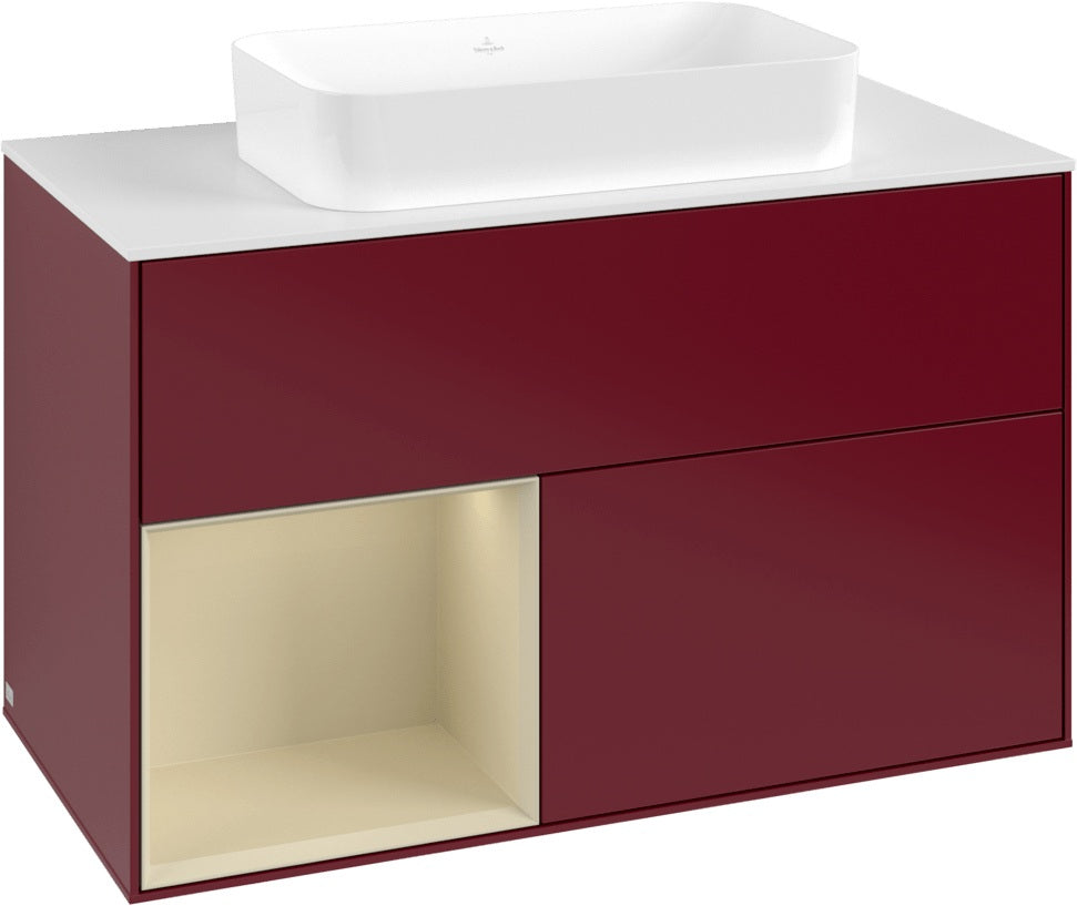 Villeroy & Boch Finion Waschtischunterschrank 1000 mm Glossy White Lacquer – mit LED-Beleuchtung & SoftClosing
