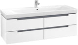 Villeroy & Boch SUBWAY 2.0 Waschtischunterschrank 1287 mm Glossy White mit 4 Auszügen
