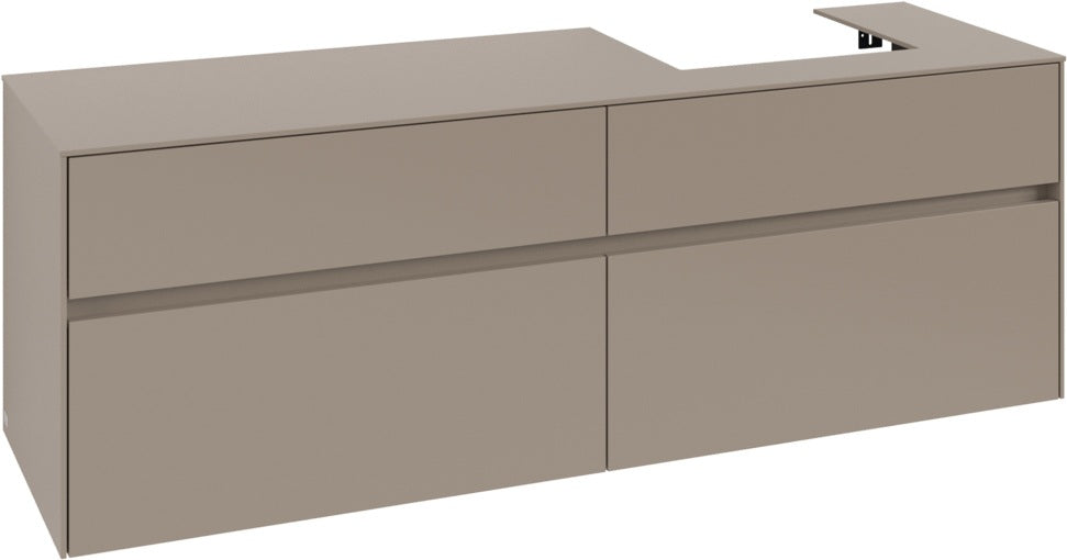 Villeroy & Boch Waschtischunterschrank Collaro C079 B0 1600 mm Taupe mit LED-Beleuchtung