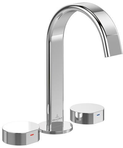 Villeroy & Boch Dawn Dreiloch-Waschtischarmatur – 60 x 220 x 170 mm, Chrom, gebogen