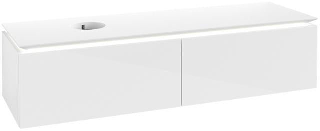 Villeroy & Boch Legato Waschtischunterschrank 1600 mm mit LED-Beleuchtung und 2 Auszügen, Glossy White