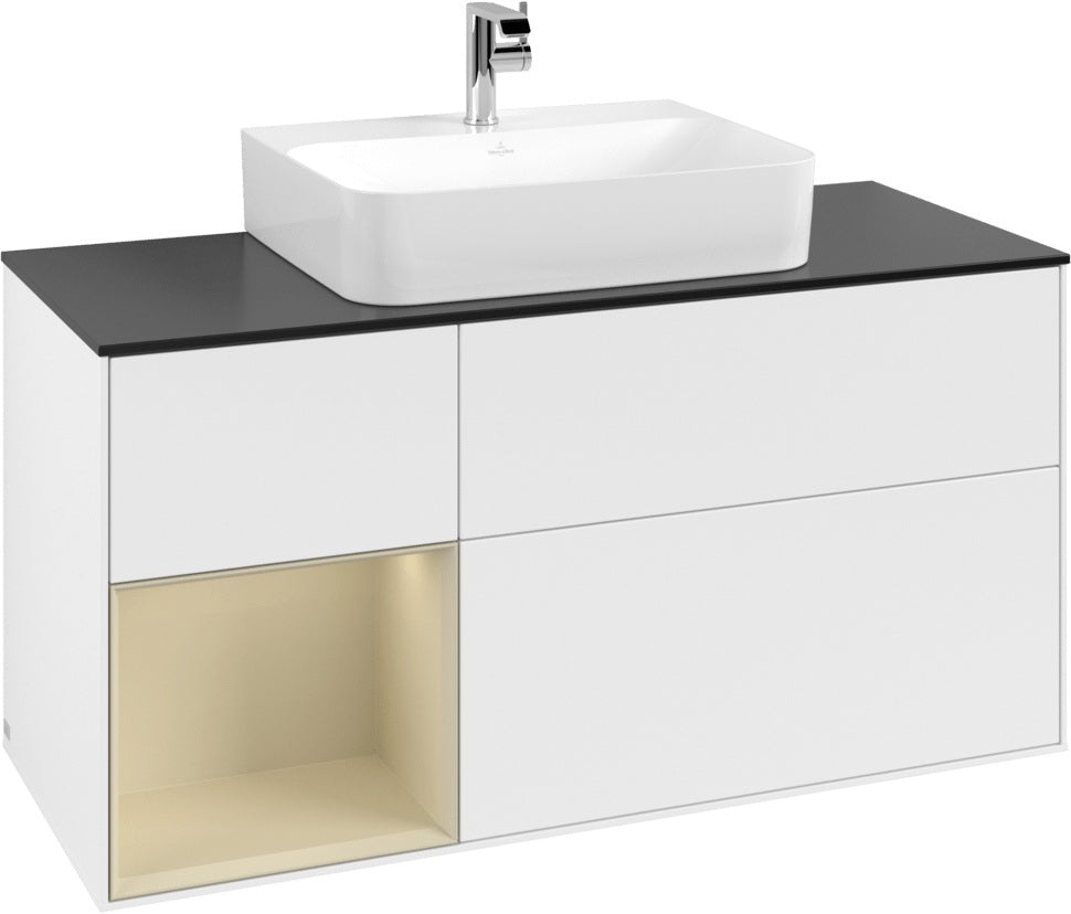 Villeroy & Boch Finion Waschbeckenunterschrank 1200 mm Glossy White mit Beleuchtung