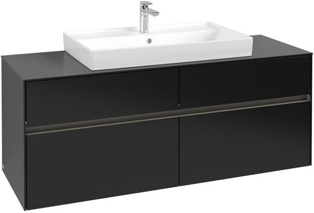 Villeroy & Boch Collaro Waschtischunterschrank 1400 mm mit LED-Beleuchtung und 4 Auszügen in Truffle Grey