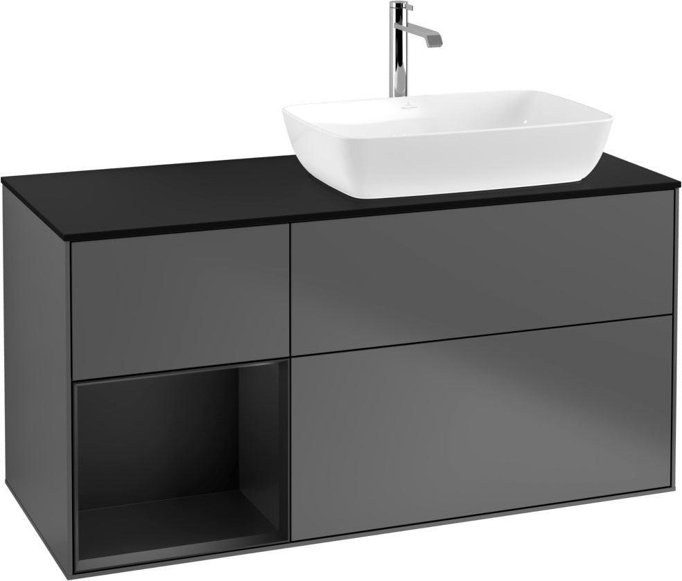 Villeroy & Boch Finion Waschtischunterschrank 1200 mm Glossy White Lacquer mit Beleuchtung
