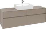 Villeroy & Boch Waschtischunterschrank Collaro C134 B0 1600 mm Taupe mit LED-Beleuchtung