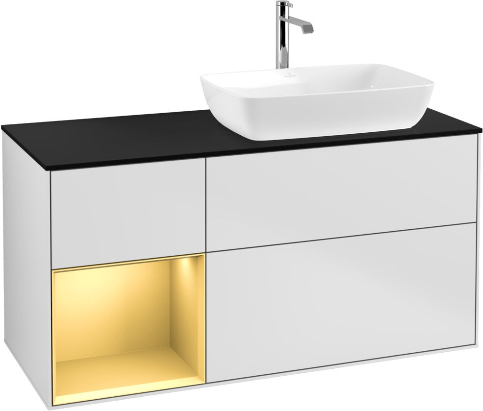 Villeroy & Boch Finion Waschtischunterschrank 1200 mm Glossy White Lacquer mit Beleuchtung